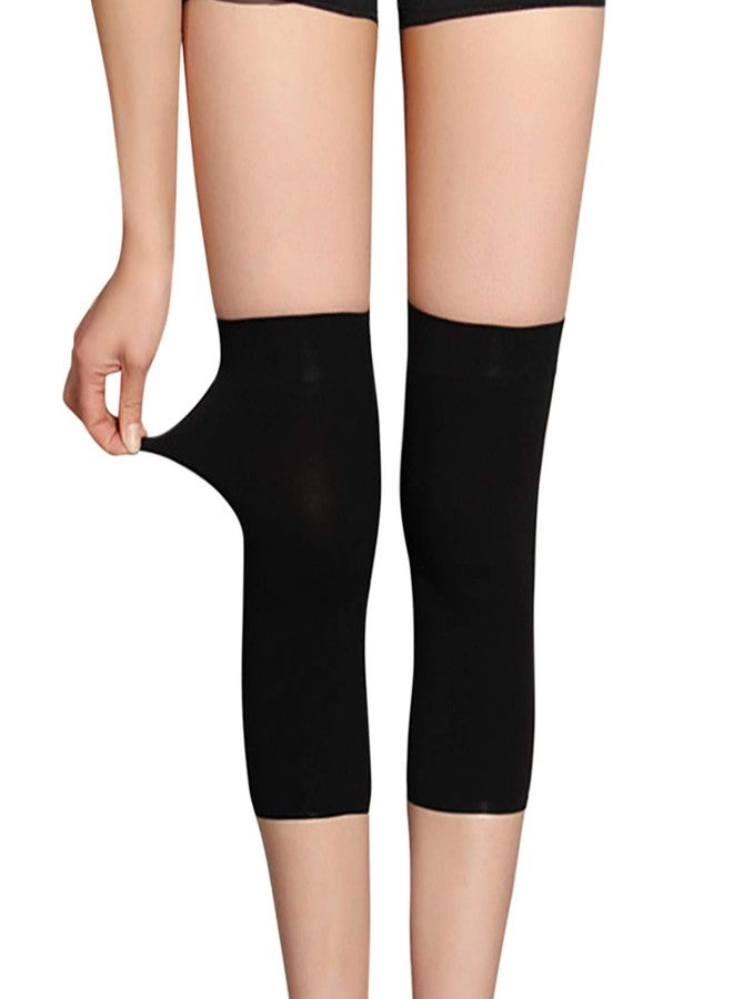 JUMISEE (One Pair) Cotton Knee Sleeves for Knee Support, Circulation Improvement & Pain Relief,Sport Compression for Running, Pain Management, Arthritis Pain Women Men (Black, Medium) - Image 3